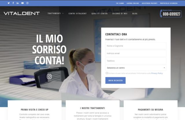 realizzazione sito internet dentista