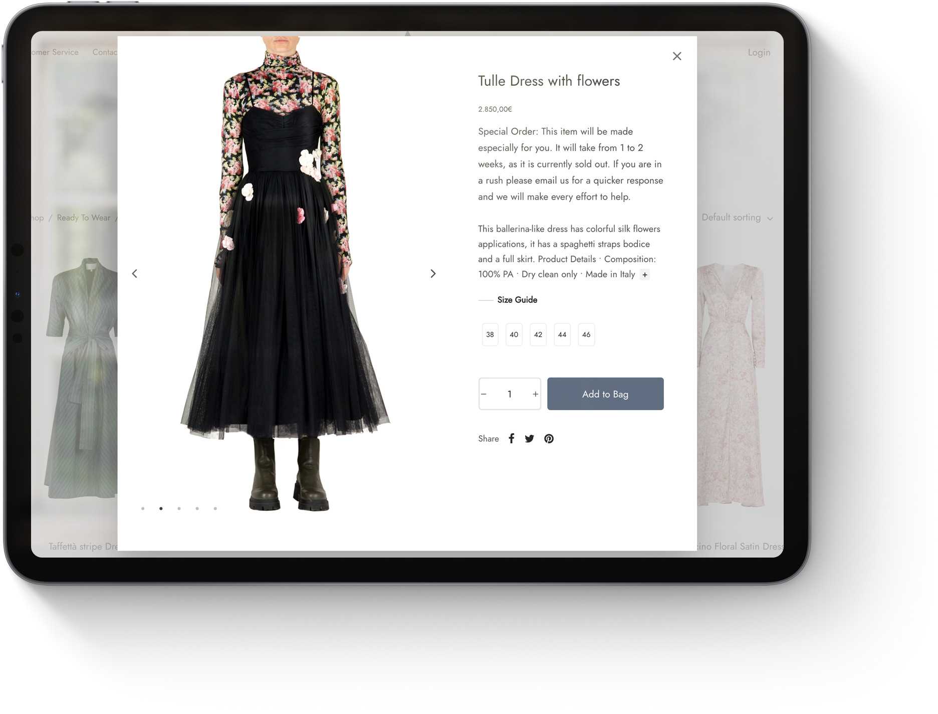 creazione e-commerce moda sposa ipad