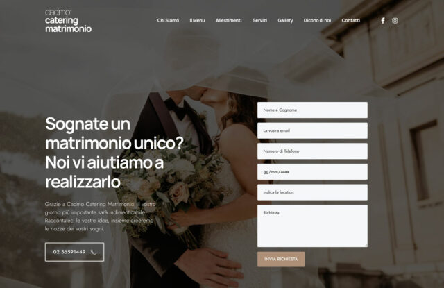 realizzazione sito web azienda di catering