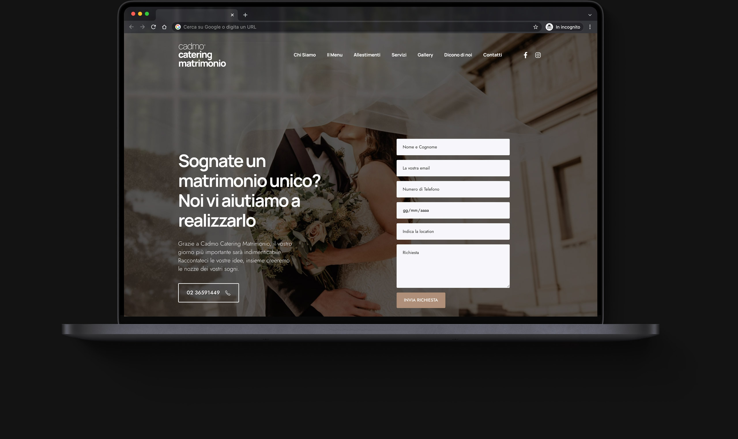 sito web per catering