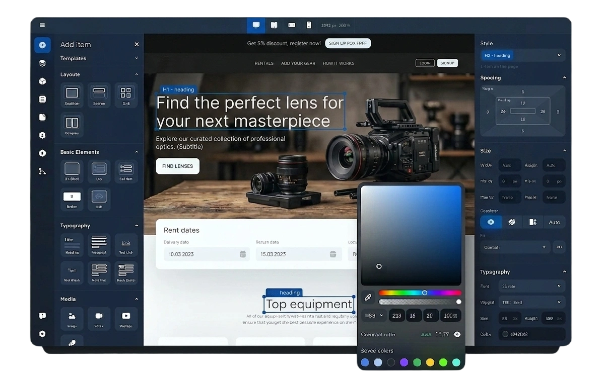 creazione sito con builder wordpress