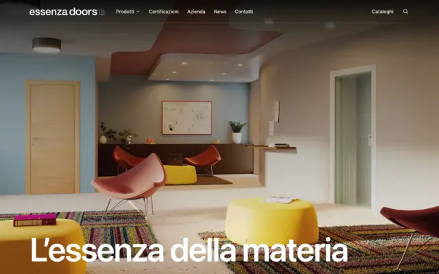 Realizzazione sito web per produttore di porte di design Essenza Doors