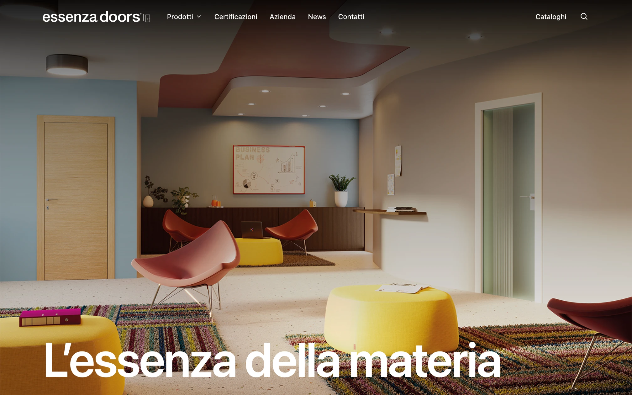 Realizzazione sito web per produttore di porte di design Essenza Doors