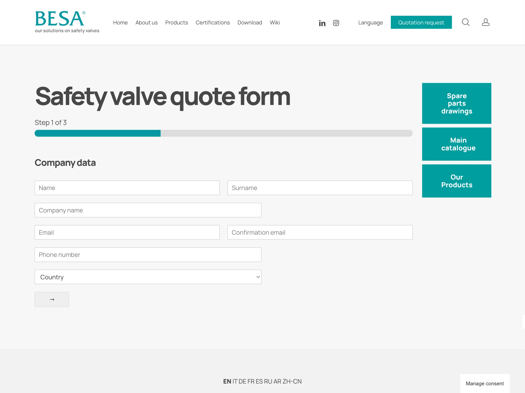 quotation form