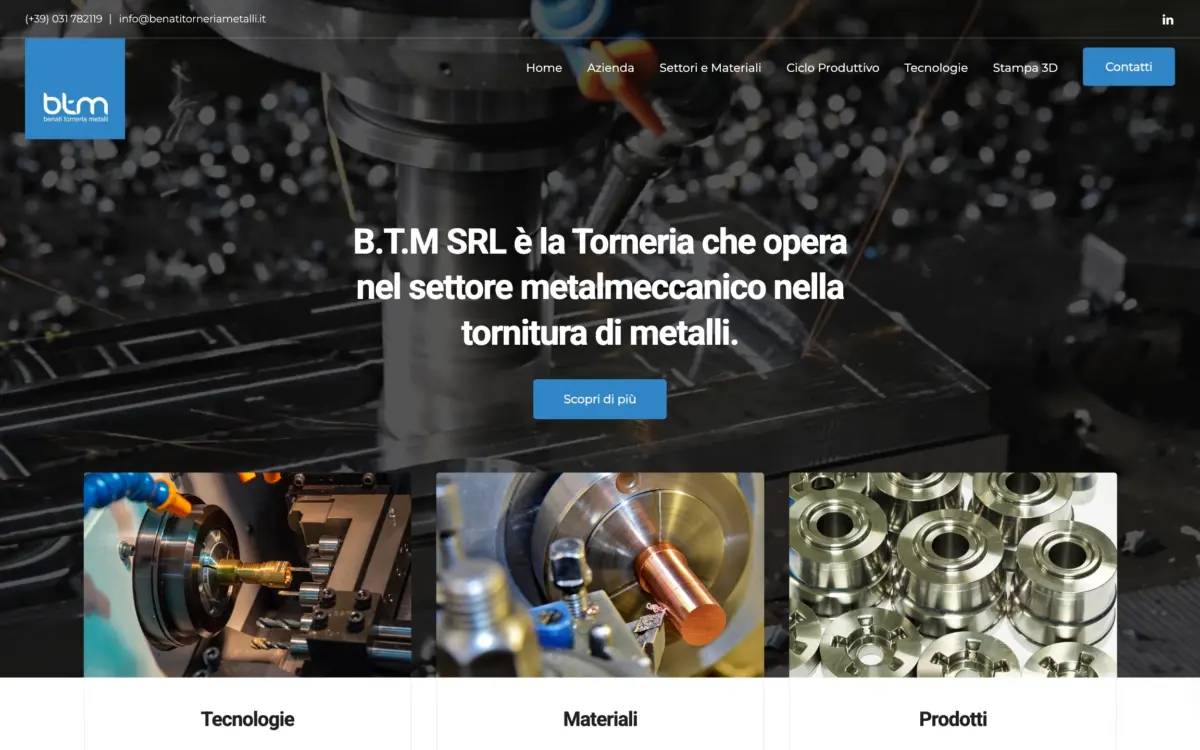 realizzazione sito web industria metalmeccanica