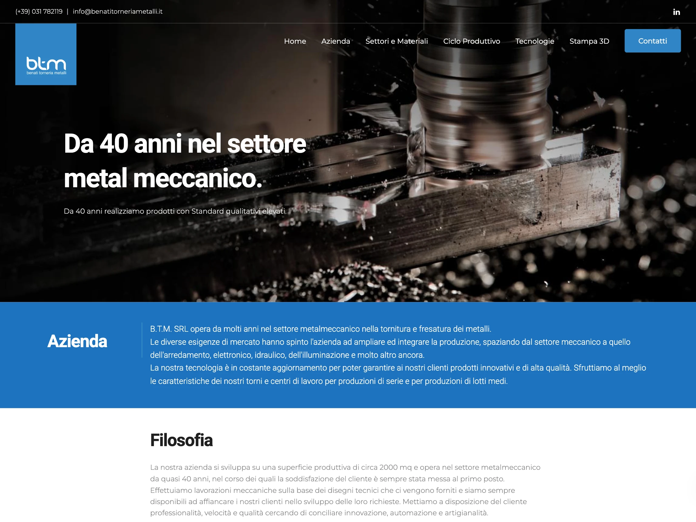 realizzazione sito web metalmeccanico