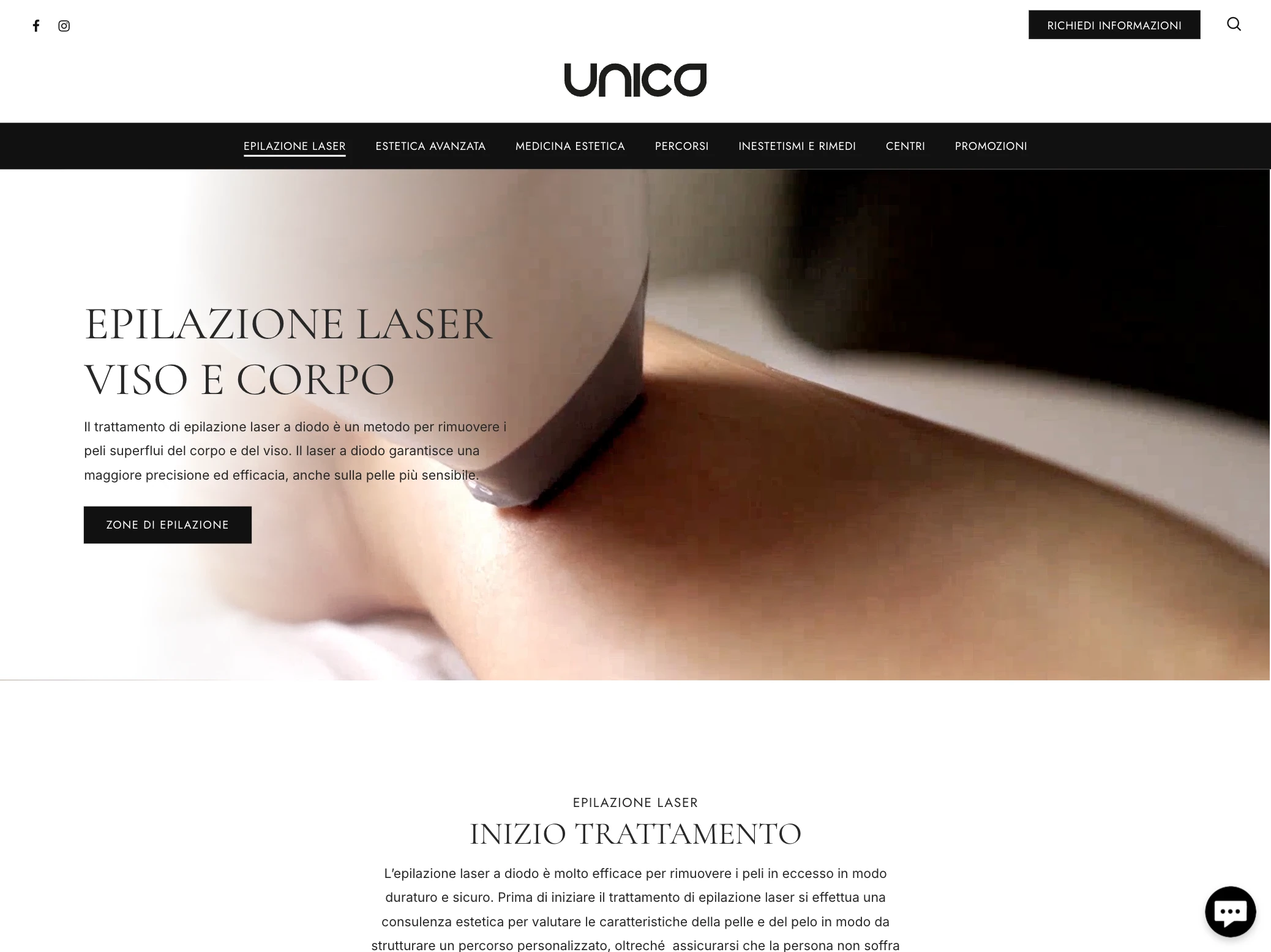 sito web per centri estetici